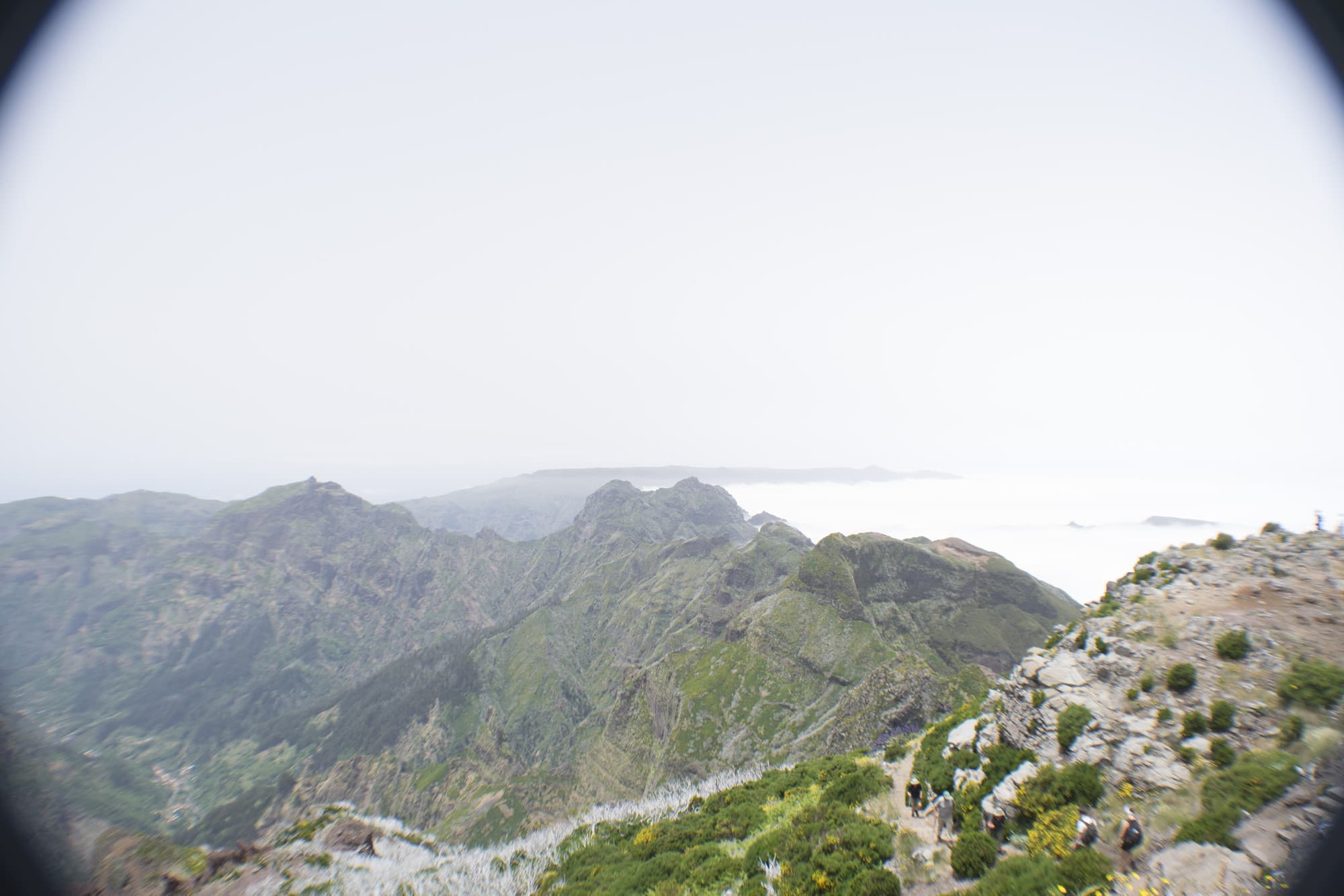 View of mountain range on Madeira.